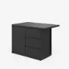 Modern 127 cm Matte Sintered Stone Kitchen Island with Storage, Black