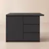 Modern 127 cm Matte Sintered Stone Kitchen Island with Storage, Black