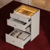 Selvo Walk-In Wardrobe Island Jewellery Dresser with Glass Top & Light