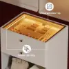 Selvo Walk-In Wardrobe Island Jewellery Dresser with Glass Top & Light