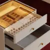 Selvo Walk-In Wardrobe Island Jewellery Dresser with Glass Top & Light