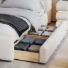 Humply Queen Faux Leather Storage Bed with Drawers