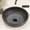 40cm Grey Round Ceramic Bathroom Sink – Matte Glazed Vessel Sink