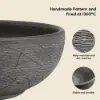 40cm Grey Round Ceramic Bathroom Sink – Matte Glazed Vessel Sink