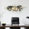 116cm Enlarged Metal Wall Clock Map Decor Creative Silent Clocks Art for Living Room