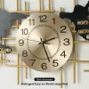 116cm Enlarged Metal Wall Clock Map Decor Creative Silent Clocks Art for Living Room