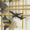 116cm Enlarged Metal Wall Clock Map Decor Creative Silent Clocks Art for Living Room