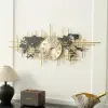 116cm Enlarged Metal Wall Clock Map Decor Creative Silent Clocks Art for Living Room