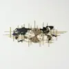 116cm Enlarged Metal Wall Clock Map Decor Creative Silent Clocks Art for Living Room