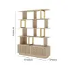 5-Tier Whitewash Bookshelf with 2 Drawers Wooden Bookcase in Gold (64.8" High)