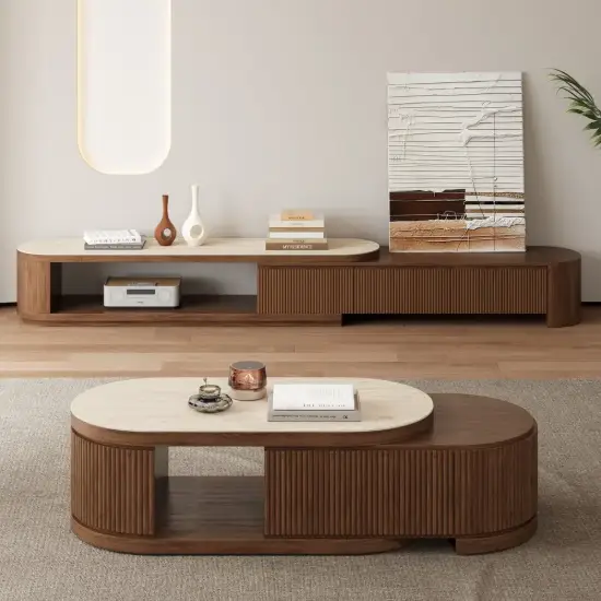 Velar 71" Extendable TV Stand & Coffee Table Set