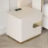 50 cm Smart 2-Drawer Bedside Table with Sintered Stone Top & Charging Station – AUD-H2557