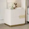 50 cm Smart 2-Drawer Bedside Table with Sintered Stone Top & Charging Station – AUD-H2557