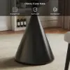 Modern 152cm Round Glossy Sintered Stone Dining Table with Black Pedestal Base, Seats 6