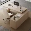 Modern 180 cm L-Shaped Whitewash Executive Desk with Right Hand Return