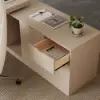 Modern 180 cm L-Shaped Whitewash Executive Desk with Right Hand Return