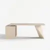 Modern 180 cm L-Shaped Whitewash Executive Desk with Right Hand Return