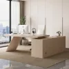 Modern 180 cm L-Shaped Whitewash Executive Desk with Left Hand Return