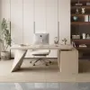 Modern 180 cm L-Shaped Whitewash Executive Desk with Left Hand Return