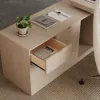 Modern 180 cm L-Shaped Whitewash Executive Desk with Left Hand Return