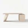 Modern 180 cm L-Shaped Whitewash Executive Desk with Left Hand Return