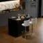 Modern 127 cm Matte Sintered Stone Kitchen Island with Storage, Black – 120cm