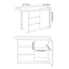 Modern 127 cm Matte Sintered Stone Kitchen Island with Storage, Black – 120cm