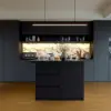 Modern 127 cm Matte Sintered Stone Kitchen Island with Storage, Black – 120cm