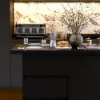 Modern 127 cm Matte Sintered Stone Kitchen Island with Storage, Black – 120cm