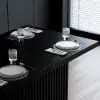 Modern 127 cm Matte Sintered Stone Kitchen Island with Storage, Black – 120cm