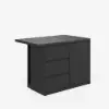 Modern 127 cm Matte Sintered Stone Kitchen Island with Storage, Black – 120cm