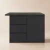 Modern 127 cm Matte Sintered Stone Kitchen Island with Storage, Black – 120cm