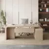 Chicent Whitewash L-shaped Modern Computer Desk with Cabinet Left Hand (70.9'')