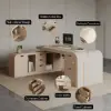 Chicent Whitewash L-shaped Modern Computer Desk with Cabinet Left Hand (70.9'')