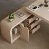 Chicent Whitewash L-shaped Modern Computer Desk with Cabinet Left Hand (70.9'')