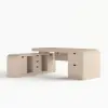 Chicent Whitewash L-shaped Modern Computer Desk with Cabinet Left Hand (70.9'')