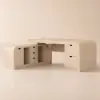 Chicent Whitewash L-shaped Modern Computer Desk with Cabinet Left Hand (70.9'')