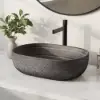 48cm Oval Ceramic Bathroom Sink – Matte Glazed Vessel Sink