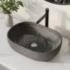 48cm Oval Ceramic Bathroom Sink – Matte Glazed Vessel Sink