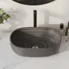 48cm Oval Ceramic Bathroom Sink – Matte Glazed Vessel Sink