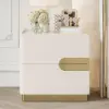 50 cm Smart 2-Drawer Bedside Tables with Sintered Stone Tops & Charging Stations, Set of 2