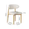 Modern Natural Linen Dining Chair with Rubberwood Legs, 1 Piece