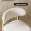 Modern Natural Linen Dining Chair with Rubberwood Legs, 1 Piece