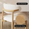 Modern Natural Linen Dining Chair with Rubberwood Legs, 1 Piece