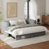 190 cm 3-Seater Boucle Convertible Sleeper Sofa – AUD-H2568