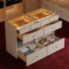 Selvo Walk-In Closet Island Jewellery Dresser with Glass Top & Light Set of 2