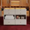 Selvo Walk-In Closet Island Jewellery Dresser with Glass Top & Light Set of 2