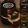 Modern Saddle Leather Smart LED Bedside Table – AUD-H2570