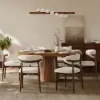 Modern Walnut Linen Dining Chair with Rubber Wood Legs, 1 Piece