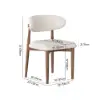 Modern Walnut Linen Dining Chair with Rubber Wood Legs, 1 Piece